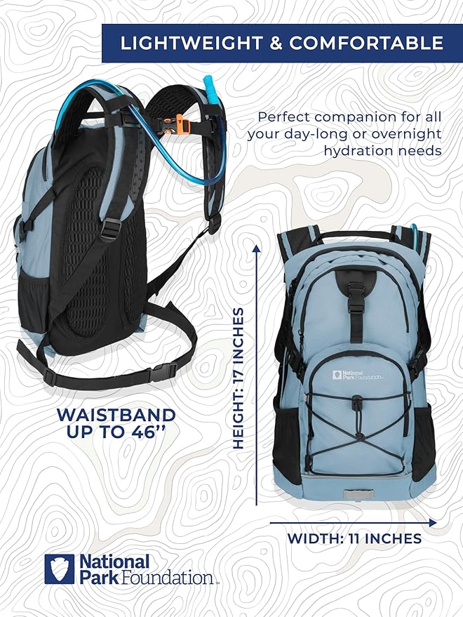 18L Hydration Backpack with 2 Liter Hydro Water Bladder Bag, Lightweight Daypack for Cycling, Hiking, Running, Climbing, for Men Women Kids