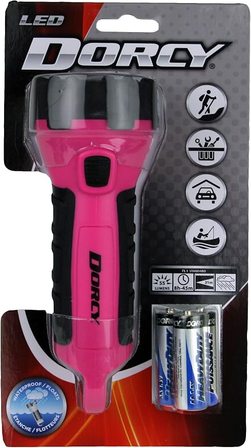 Dorcy 150 Lumen and 55 Lumen Floating Water Resistant LED Flashlights with Carabineer Clips Bundle (41-2513, 41-2509)