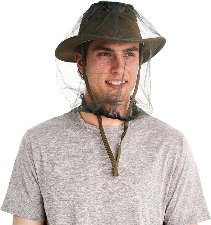 Coghlan's Mosquito Head Net: Ultra-Fine Mesh Netting Protection for Face and Neck Against Bugs Gnats Flies Insects, for Outdoor Camping, Hiking & Fishing