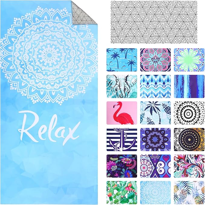 Genovega Microfiber Compact Sandproof Pool Beach Towel Blanket - Quick Fast Dry Sand Free Proof Outdoor Clearance Thin Camping Travel Swim Towels Personalized Girls Women Men Adults Friend Gift Blue