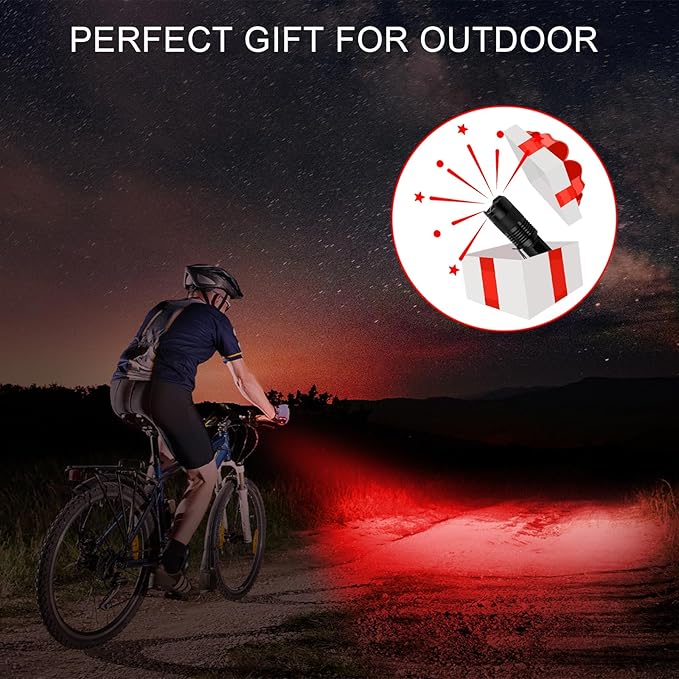 10 Pack Red Light Flashlight 3 Modes Red LED Flashlight Scalable Red Light Torch with Clip for Hunting Astronomy Night Observation and Outdoor Activities