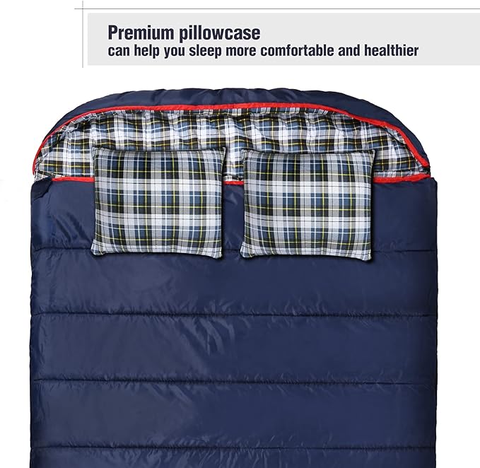 REDCAMP Small Camping Pillow Lightweight and Compressible, 2PCS Flannel Travel Pillow with Removable Pillow Cover