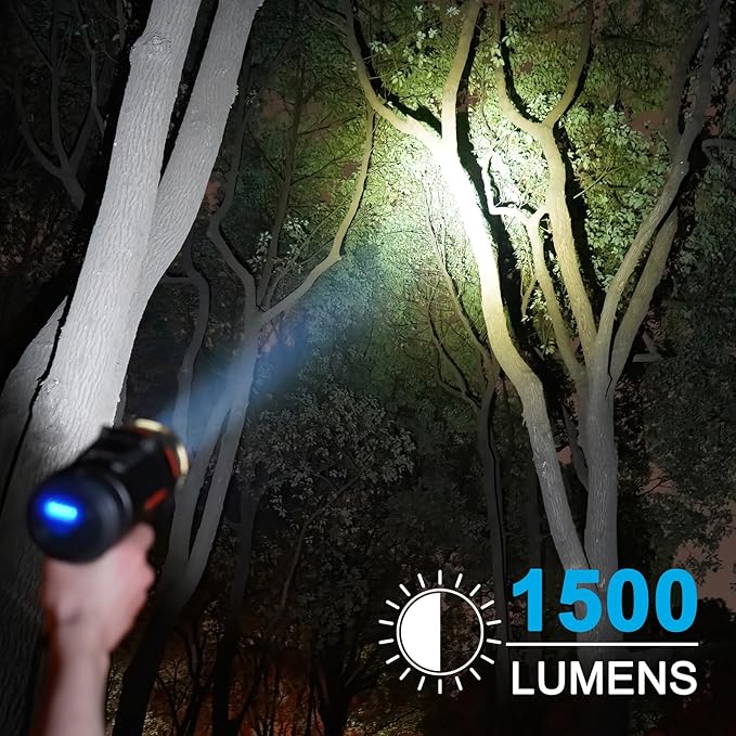 GOODSMANN Spotlight 1500 Lumen Marine Spotlight Waterproof Rechargeable Spot Lights Handheld Flashlight for Boats 9212-89202-01A