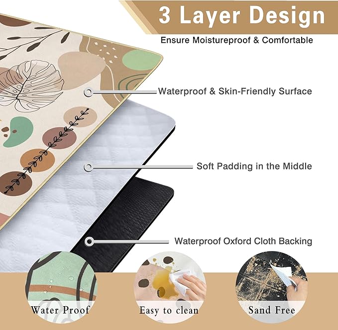 Extra Large Picnic Blankets Waterproof Foldable (80 "x 80") Beach Blanket Waterproof Sandproof,3-Layer Thicking Mat Outdoor Packable Camping Blanket