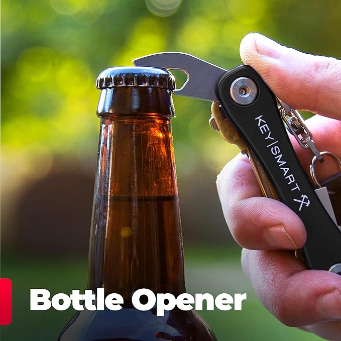 KeySmart Rugged Key Organizer for Men - Compact Multi-Tool Key Holder with Bottle Opener and Pocket Clip (Up to 14 Keys)