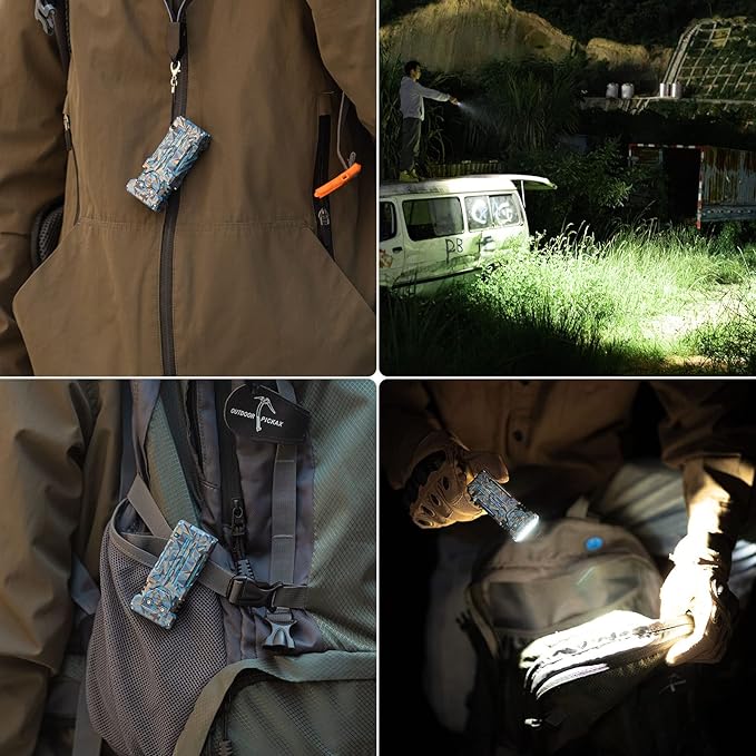 WUBEN X2 1,800 High Lumens Outdoor Pocket Flashlight 90+ High CRI, 175° Floodlighting Mini Rechargeable Flashlight for EDC, Camping, Night Walk, Emergency with 6 Light Modes, Type-C Charging Lanyard