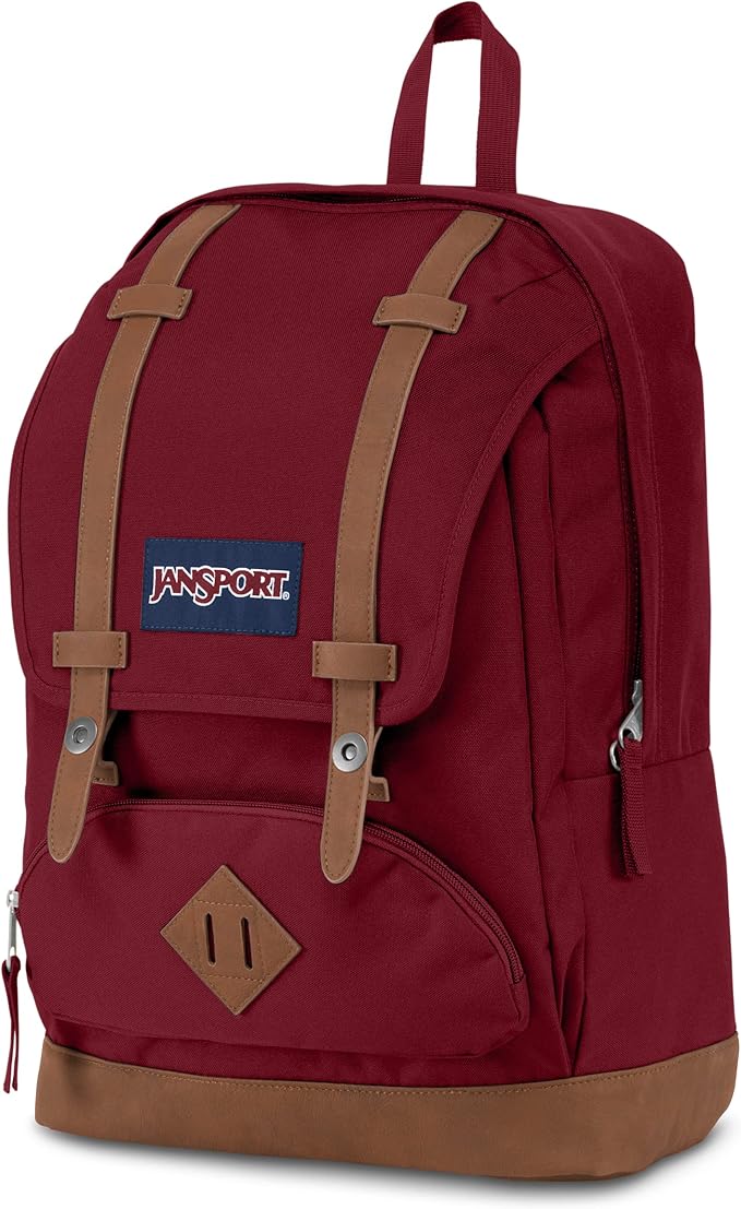 JanSport Cortlandt Laptop Backpack, Russet Red, 15” Laptop Sleeve-Synthetic Leather Shoulder Computer Bag with Large Compartment, Padded Straps- Rucksack for Men, Women