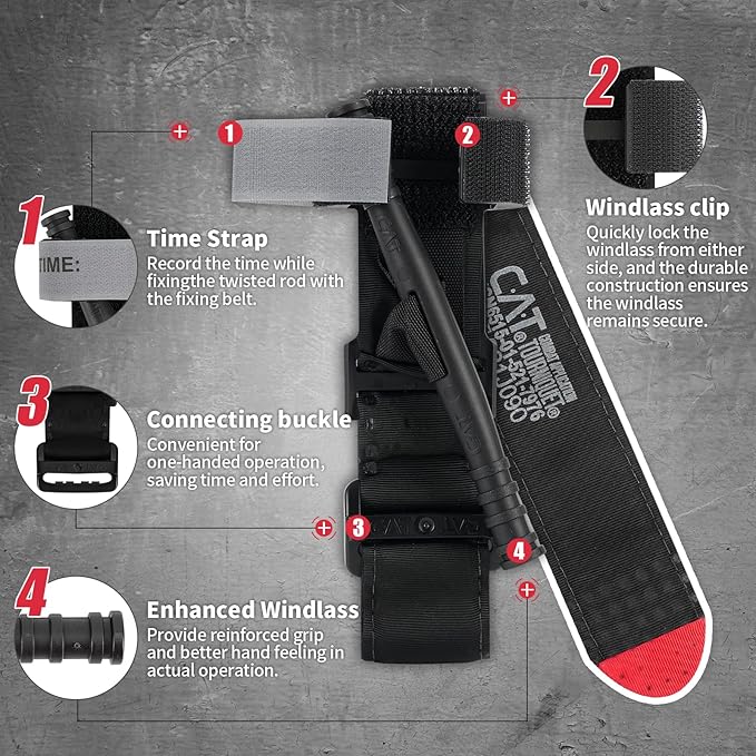 RHINO RESCUE IFAK Trauma Kit with C-A-T Tourniquet, Tactical First Aid Kit Molle Pouch for Military, Combat, Car, Camping, Hiking, Travel, FSA HSA Eligible (Black)