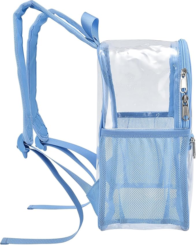 Oraben Clear Backpack for Stadium Events Clear Stadium Backpack 12x6x12 Bag (Enhanced Strap, Sky Blue)