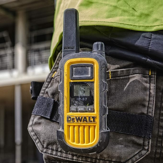 DEWALT DXFRS800 Bundle 2W Walkie Talkies Heavy Duty Business Two-Way Radios, 6 Pack with 6 Headsets Plus Gang Charger (DXFRS800BCH6-SV1)