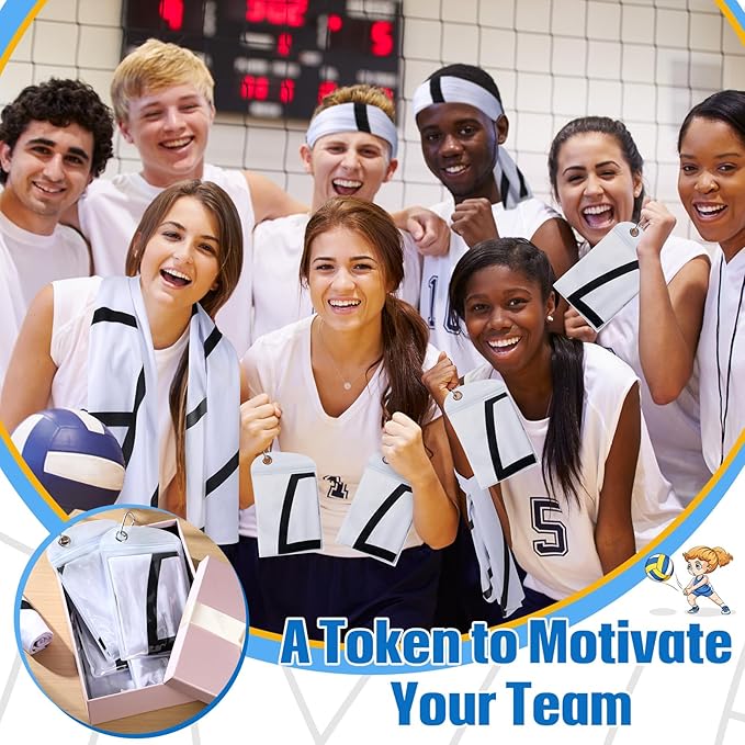 12 Pack Volleyball Cooling Towels for Boys, Sports Towels with Bags, 40"x12" Breathable Chilly Towel, Microfiber Towel for Volleyball Sport Team Gift