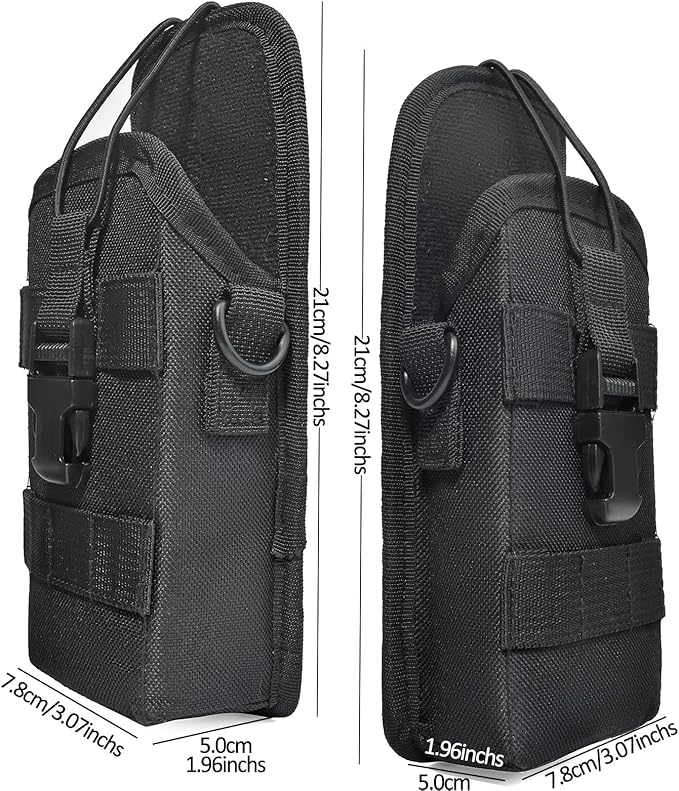 HYS Tactical Holster Nylon Molle Radio Pouch, Universal Walkie Talkie Holster Molle Holder, for Police Molle Vest, for Motorola Midland President Cobra Uniden Handheld CB Radio