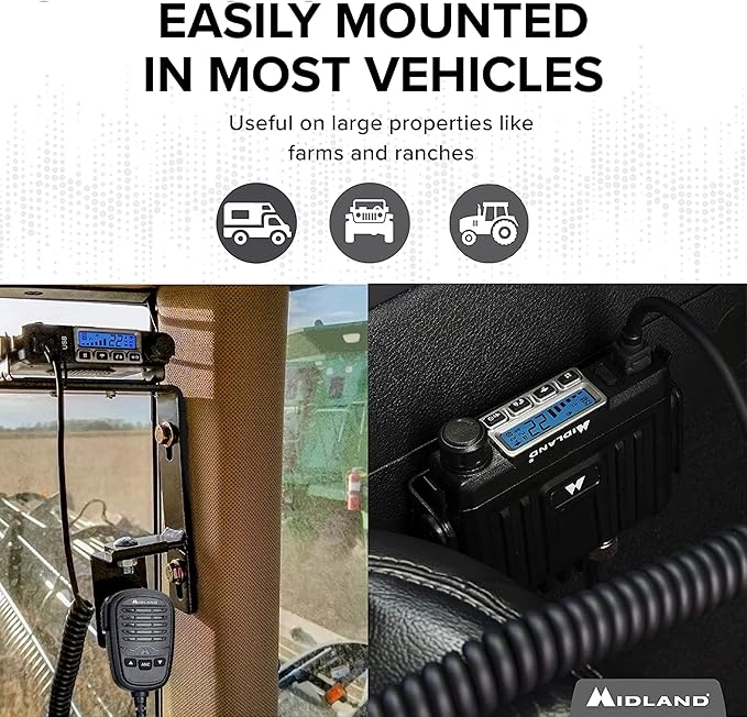Midland - MicroMobile MXT115 - T71VP3 Farm Radio Bundle - 15 Watt GMRS Two-Way Radio Magnetic Mount Antenna and X-TALKER Two-Way Radio - repeater channels Farm Ranch Combo Pack