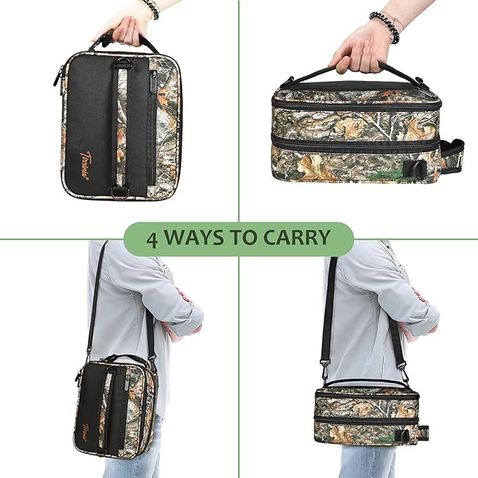 Tirrinia Expandable Insulated Lunch Bag, Leakproof Flat Lunch Cooler Tote with Shoulder Strap for Men and Women, Suitable for Work & Office, Maple Leaf