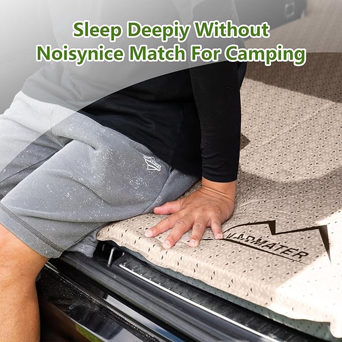 M KARMATER Self Inflating Car Sleeping Pad for Camping, Thick Memory Foam Car Camping Mattress with Pillow, 9.0 R-Value SUV Mattress Camping Bed Suitable for Car Travel, Hiking, Backpacking