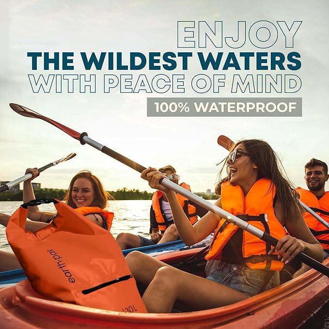 Earth Pak Waterproof Dry Bag with Zippered Pocket - Waterproof Dry Bag Backpack Keeps Gear Dry for Boating, Camping, Fishing, Beach Drybag, Kayak Accessories - Dry Bags Waterproof with Phone Case