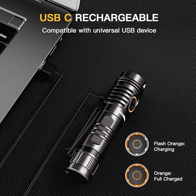 Wurkkos Rechargeable Flashlights FC13 High Lumens 2050 Flashlight 360M Long Range Flashlight Anduril 2.0, RGB Switch, Small EDC Flashlight for Camping Hiking(Grey SFT40 6500K)