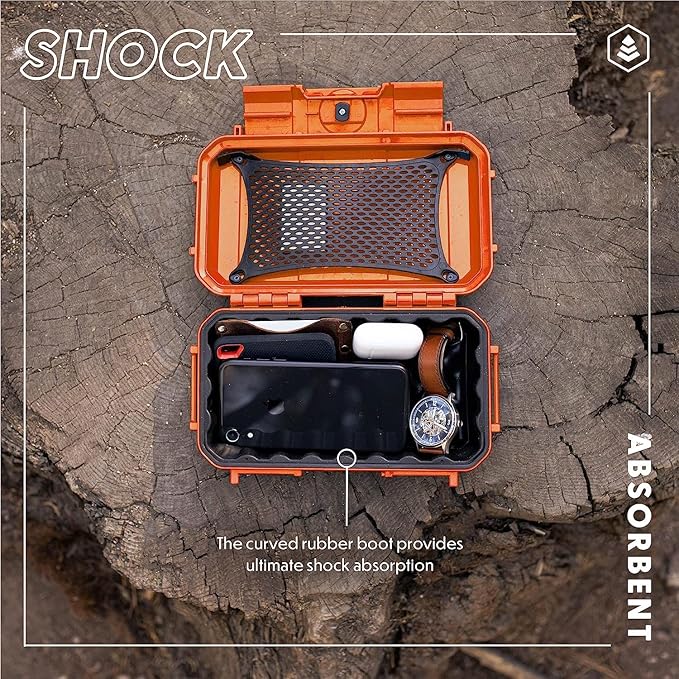 Evergreen 56 ToughBox - EDC Dry Box Protective Case USA Made for Organization of Cameras, Phones, Camping, Fishing, Hiking, Water Sports (National Park - Orange Yosemite)