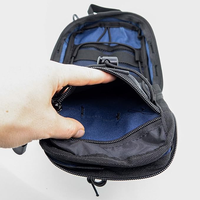 LINE2design First Aid (Ifak) Pouch EMS Bag - EMT Emergency Medical Trauma Pack Bags Tactical EDC Rescue Utility Gear IFAK Bags for Hiking Stop Bleeding Includes USA Patch - Navy