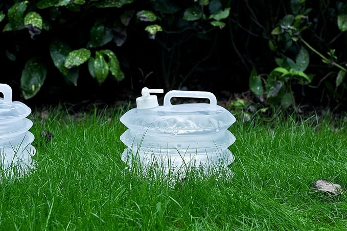 AceCamp Accordion Jerrycans, Collapsible Water Container, Drinking Water Carrier Jug with Spigot, Food Grade PET, Camping, Hiking, Backpacking, Outdoor, Flat Convenient Storage (8 Liter)