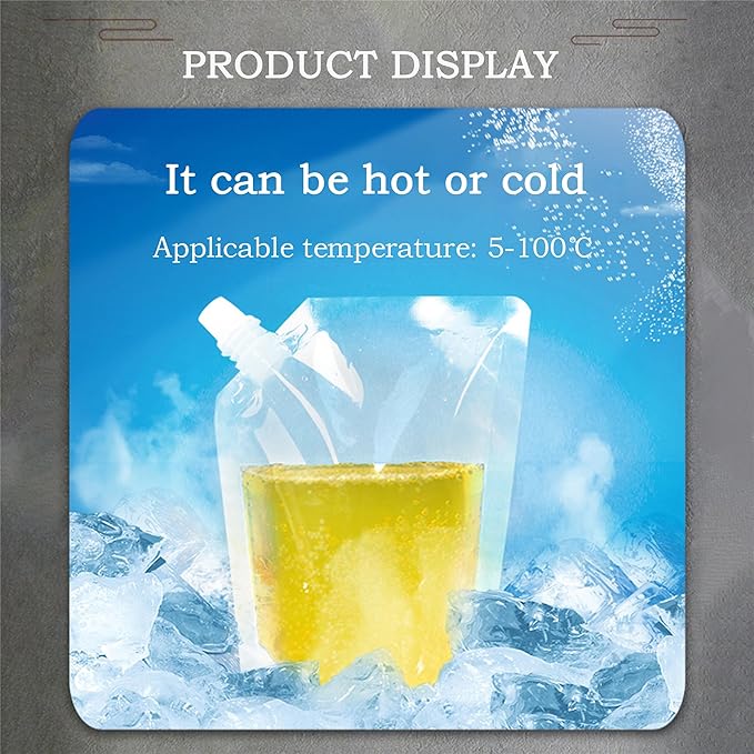 32oz Collapsible Emergency Water Container Bag BPA Food Grade Storage Jug No-Leak Freezable Odorless Drink Juice Pouches for Outdoor Sport Camping Hiking Backpack Plastic Flask(11Pack Big opening)