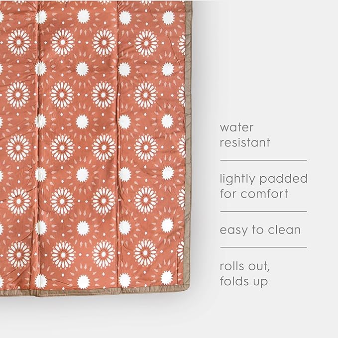 Little Unicorn Outdoor Family Picnic & Beach Blanket, Water-Resistant, Compact Fold, XL Size, 5 x 10 feet, (Sun Baked)