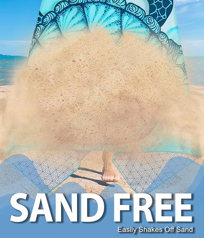 Microfiber Beach Towel–Quick Dry Lightweight Sand Free Oversized Large Towel Accessories Travel Must Swim Pool Yoga Camping Summer Cruise Ship Compact Sandproof Gift Jellyfish Starfish(71" 32")