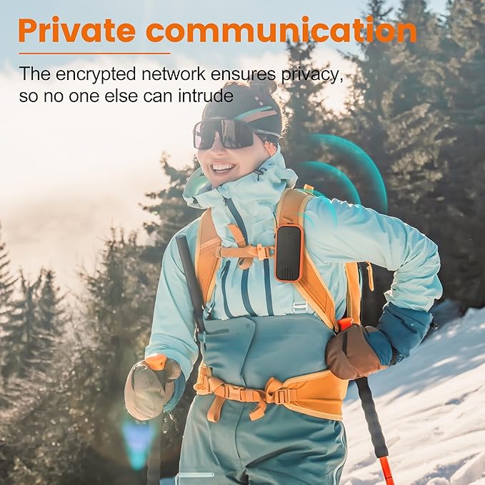 Mesh Communicator Walkie Talkie, Group to Communicate Hands-Free While Hiking, Biking or Camping, 2000FT, One-Click Match, Expandable Range Network, Personal Speaker
