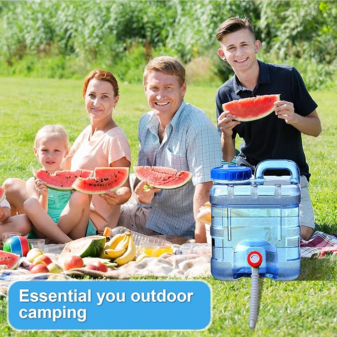 2 Pcs 2.6 Gallon Camping Water Container Portable Water Storage with Spigot Large Water Tank with Faucet Thick Water Dispenser Carrier for Vehicle Home Emergency Hiking Camping Outdoors