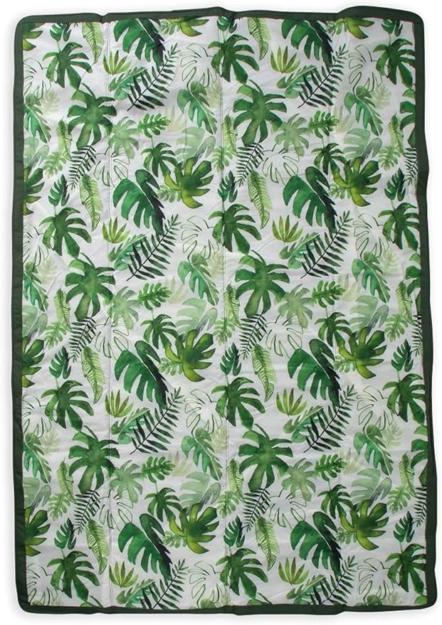 Little Unicorn Outdoor Family Picnic & Beach Blanket, Water-Resistant, Compact Fold, Large Size, 5 x 7 feet, (Tropical Leaf)