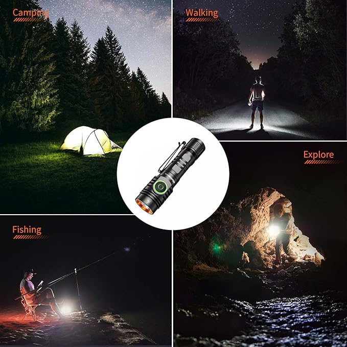 Wurkkos Rechargeable Flashlights FC13 High Lumens 2050 Flashlight 360M Long Range Flashlight Anduril 2.0, RGB Switch, Small EDC Flashlight for Camping Hiking(Grey SFT40 6500K)