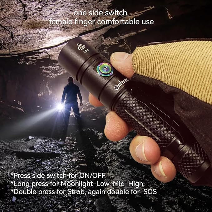 Rechargeable LED Flashlight Bright Pocket Flashlight 1500LM Handheld Flashlight Waterproof for Everyday Carry Indoor/Outdoor Hiking,Camping,Security,Emergency...