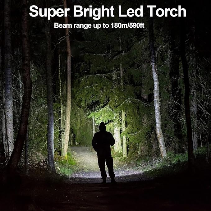 Tactical Flashlights 10 Pack, Bright Zoomable LED Flashlights with High Lumens and 5 Modes, Waterproof Portable Pocket Flash Light for Emergency, Camping, and Outdoor Use