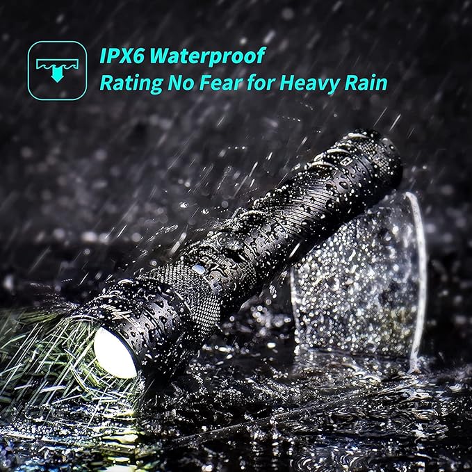 L45 Rechargeable Tactical Flashlights 2000 High Lumens, Super Bright Zoomable Flashlight, Waterproof IPX6 4 Modes Long Working Time, Emergency Flash Light, Camping Hiking Outdoor Survival