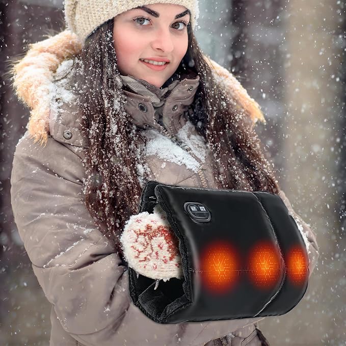Allnice Hand Warmers Rechargeable Pouch USB Electric Handwarmers Bag Graphene Heating Pad for Hands with 3 Heating Levels Handwarmers Pocket for Outdoor Camping Xmas Gifts(Power Bank Not Included)