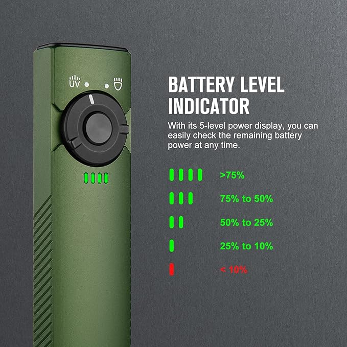 OLIGHT Arkfeld UV 365nm Black Light with 1000 Lumens White LED Flashlight, Rechargeable Flat Flashlight for Outdoors, Emergency, Working, Pet Urine Detection (Neutral White Light: 4000~5000K)
