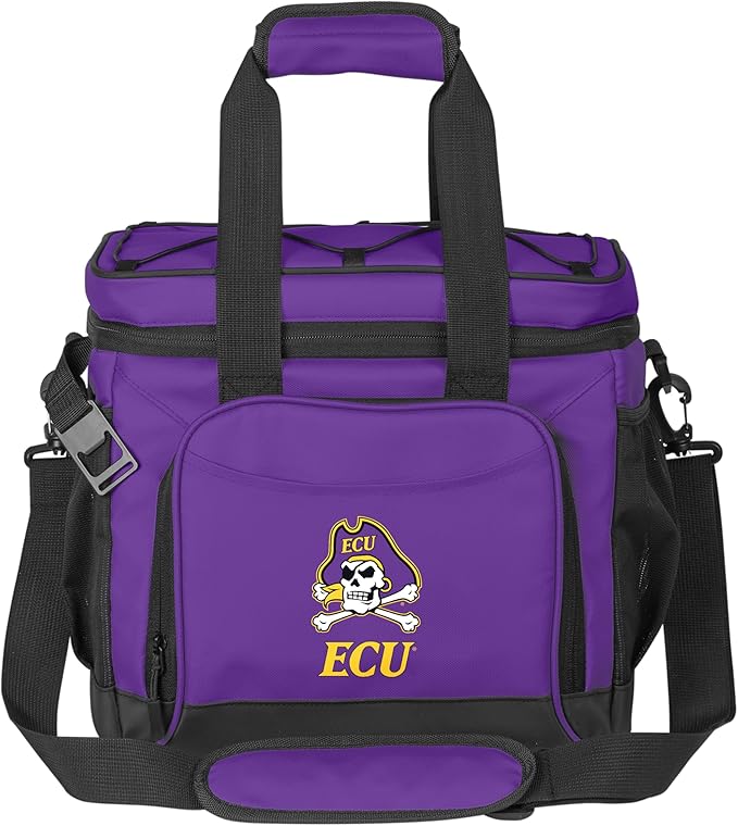 Logo Brands NCAA Flex 24-Can Cooler - Heat-Sealed Leak-Proof Lining, Built-in Bottle Opener, Adjustable Shoulder Strap- Great for Tailgates & Picnics