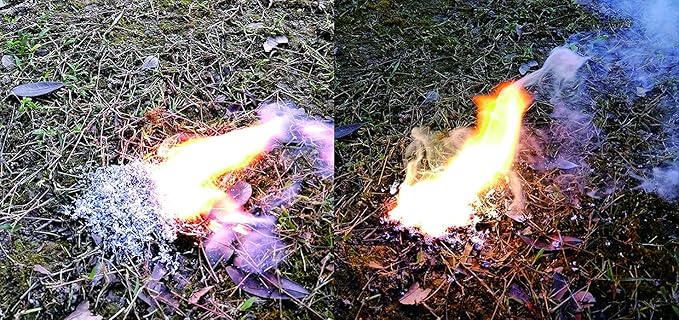 egreen Emergency Fire Starter Magnesium 10 Bags Ferro Rod Striker Weatherproof Matches Jute Rope for Camping Hiking Bushcrat Ourdoor Survival