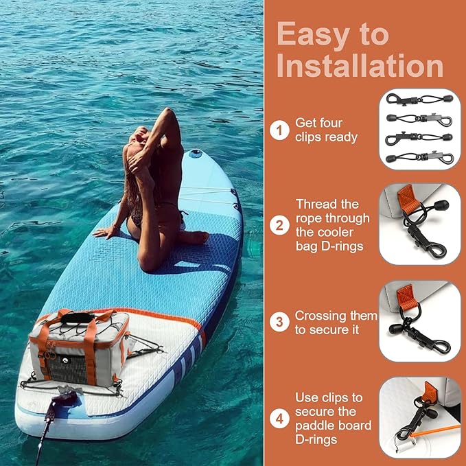 Paddle Board Cooler, Paddleboard Cooler Deck Bag with Detachable Bottle Opener, Paddle Board Accessories, Sup Cooler Bag for Beach, Camping, Kayaking, Travel