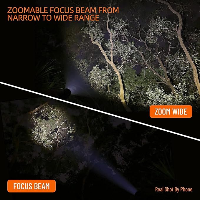 NICRON 800 Lumen N8F Flashlight with 5 Modes,Zoomable LED Flashlight with Rechargeable Battery and Micro-USB,IP65 Waterproof and Dustproof,Suitable for Camping,Hiking,Fishing, Jogging,Outdoors