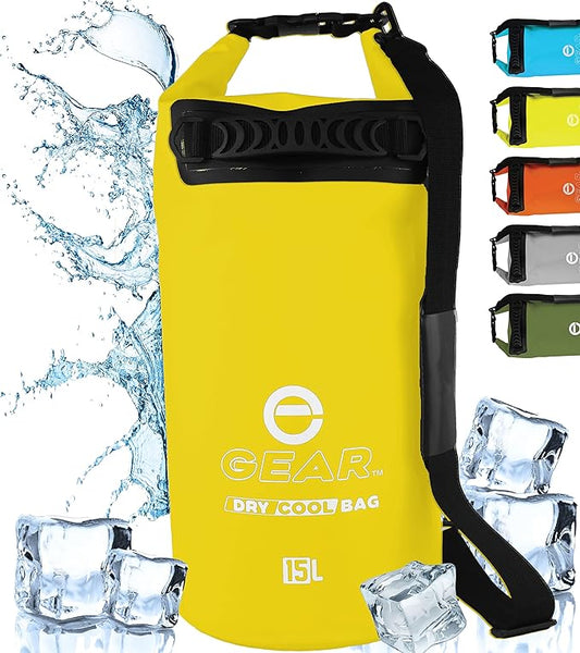 Insulated Dry Bag Floating Cooler – 10L / 15L / 25L Roll Top, Leak Proof, Waterproof, Collapsible, with Padded Shoulder Strap - Perfect for Kayaking Fishing Beach