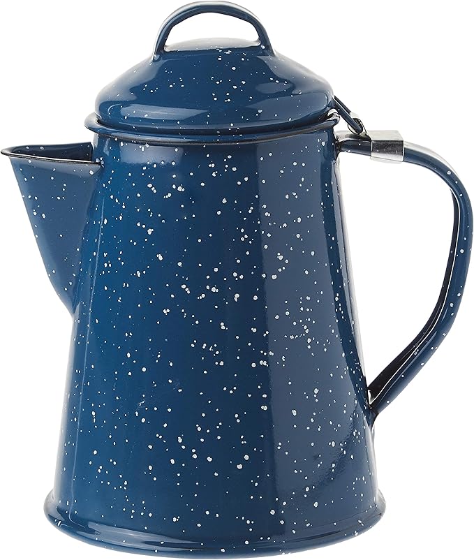 GSI Outdoors Enamel Coffee Pot for Storing Hot Coffee, Tea and Water for Camping, Cabin & Farmhouse - 3 Cup