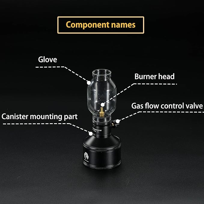 CAMPINGMOON Camping Gas Lantern Candle with Empty Tank Wooden Lantern Case Year of The Rabbit Limited Edition T-1C28
