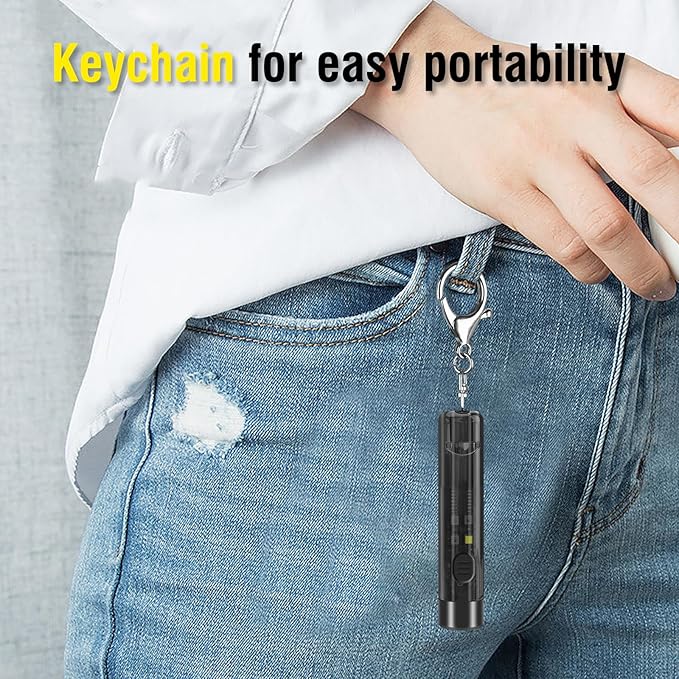 BORUIT S1 Pen Light USB C Rechargeable Keychain EDC Flashlight 80 Lumens Super Bright Pocket Mini Flashlight with 5 Light Modes for Camping Work and Emergencies (Grey)