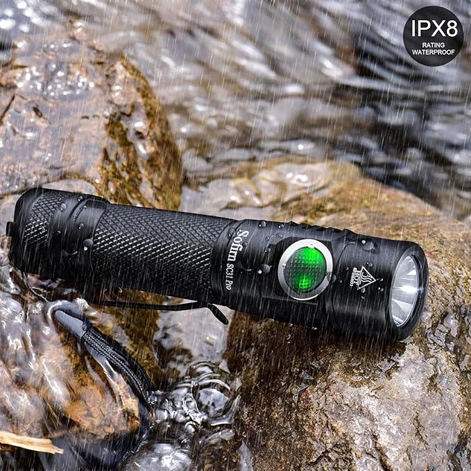 sofirn SC31 Pro Rechargeable EDC Flashlight, Super Bright 2000 Lumens Pocket Flashlight with SST40 6500K LED, Andruril 2 UI, Water Resistant LED Light with Diffuser Magnetic Tail Cap, for Camping