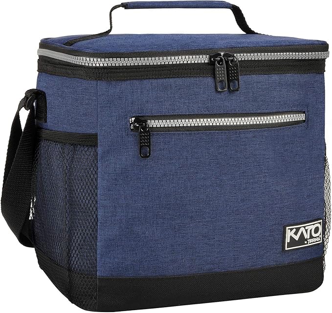 Tirrinia Large Insulated Lunch Box for Men/Women, Leakproof Thermal Lunch Bag for Office Picnic Work Beach Camping,Reusable Lunch Cooler Tote for Adult, Dark Blue