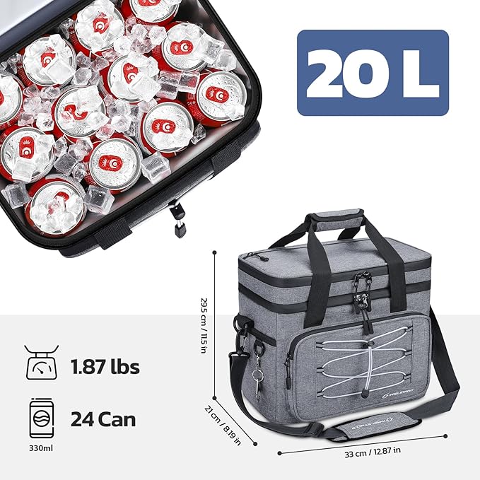 Maelstrom Soft Cooler Bag,Collapsible Soft Sided Cooler,24/30/60/75 Cans Beach Cooler,Ice Chest,Large Leakproof Camping Cooler,Portable Travel Cooler for Grocery Shopping,Camping,Road Trips