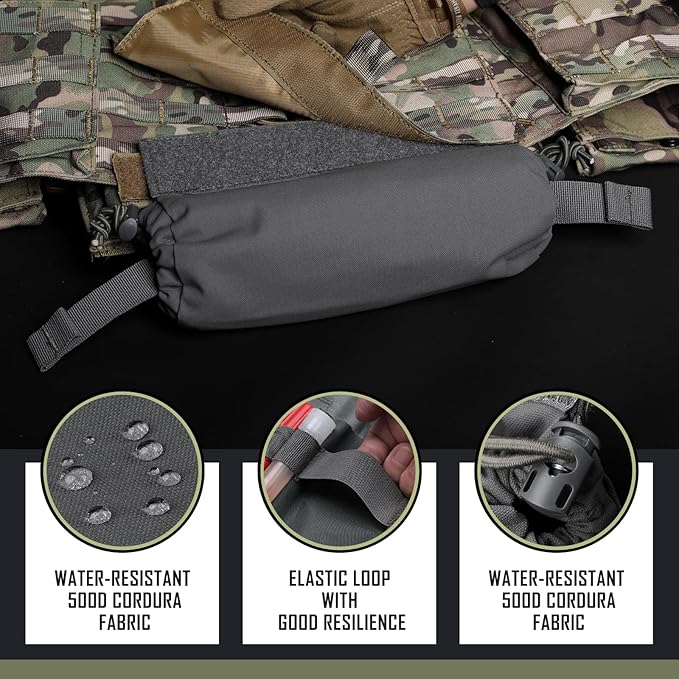 WYNEX Tactical First Aid Drop Dump Pouch, Medical Trauma Roll Up Drop Pouch EMT IFAK Sub Abdominal Carrying Bag with Hook-N-Loop for Chest Rig Vest