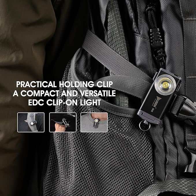 WUBEN G2 EDC Flashlight Rechargeable, Super Bright 500 Lumens Keychain Flashlight, 5 Modes LED Pocket Flashlight Compact, Small Mini Magnetic Work Light with Clip for Camping, Everyday Use (Black)