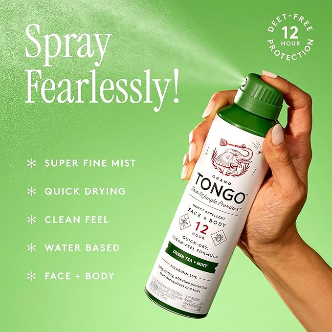 DEET-Free Green Tea + Mint Insect Repellent with Picaridin- The 12 Hour Protection, DEET Alternative